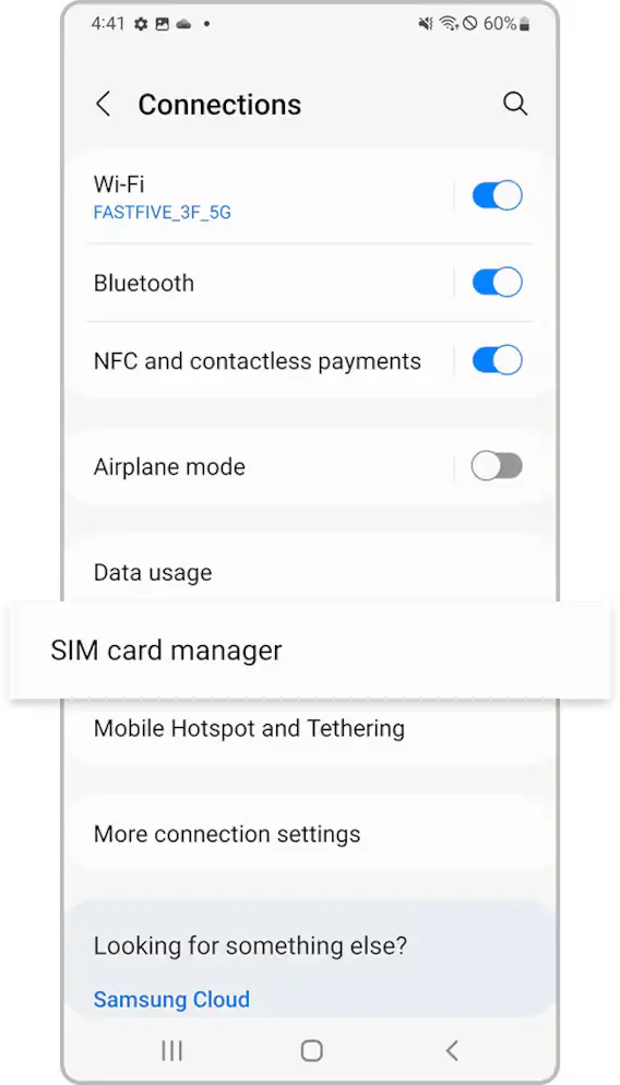 Samsung Step 2: Tap on SIM manager