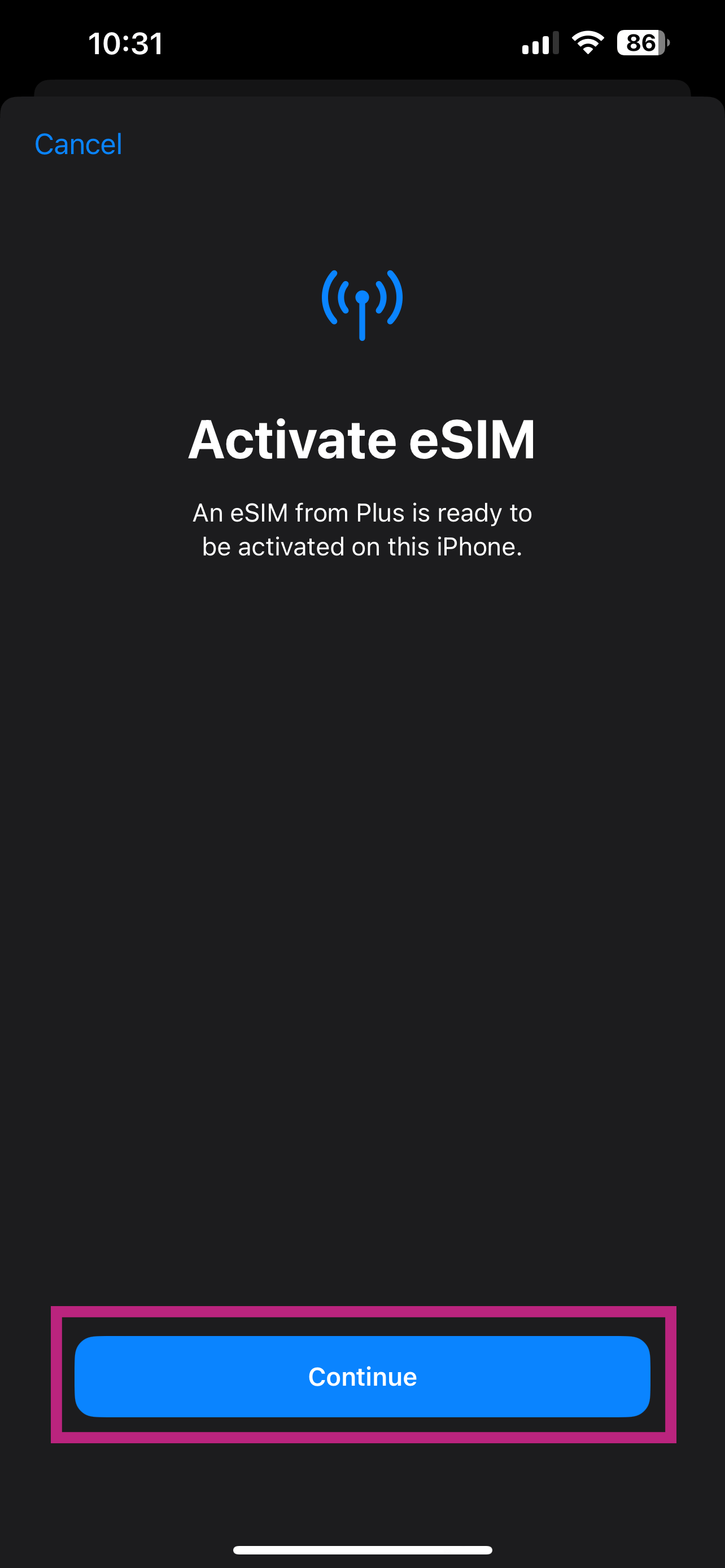 Step 4: Activate eSIM