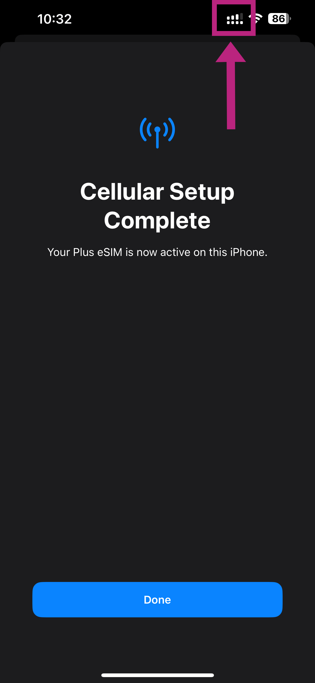 Step 5: eSIM Activation completed