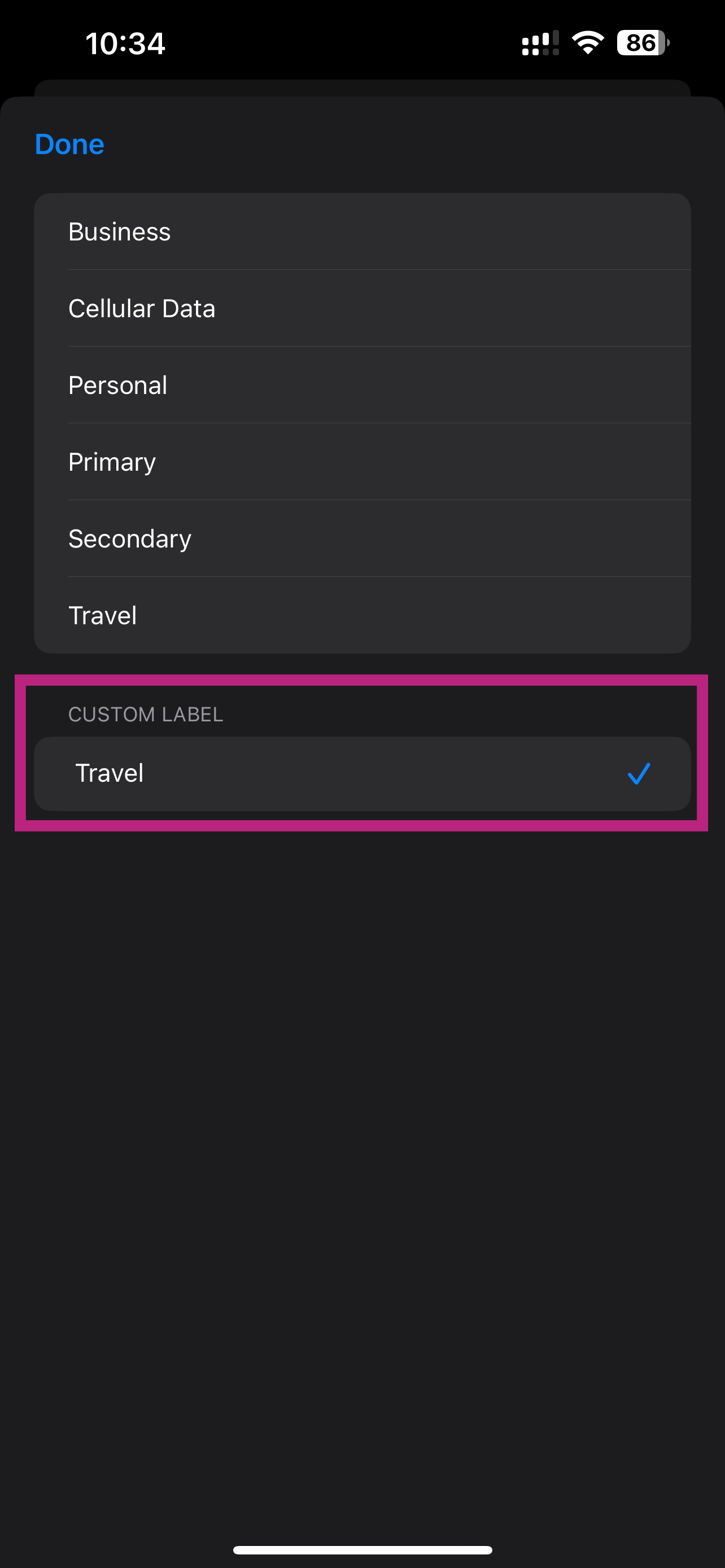 Step 7: Customize the label of the eSIM